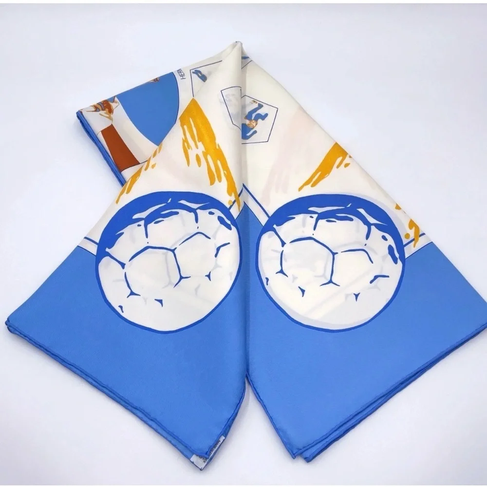 HERMES Limited Edition Rare World Cup Carre 90 “Vive Les Champions!” Silk Scarf